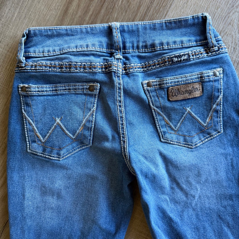 Wrangler Ultimate Riding Jeans Womens 00x34 Blue Bootcut 07MWZMN Medium Wash